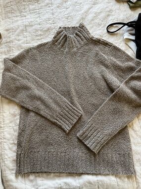 Columbia Women's Bouclé Mock Neck Sweater in Taupe